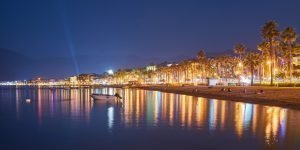 Embankment in Marmaris at summer evening. Turkey
